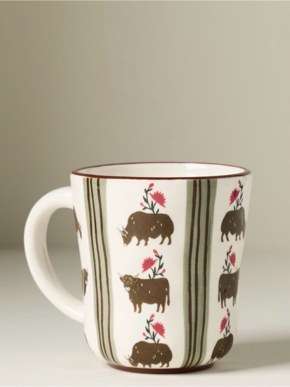 Anthropologie Millie Stoneware Mug Cow NWT